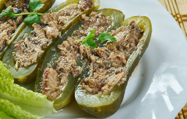 Tuna Salad Pickle Boats