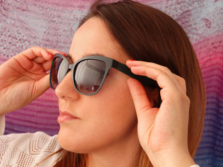 Female Model with Fashion Sunglasses