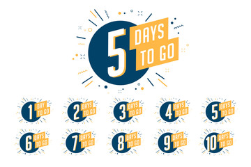 Number of days left to go, badges or sticker design.