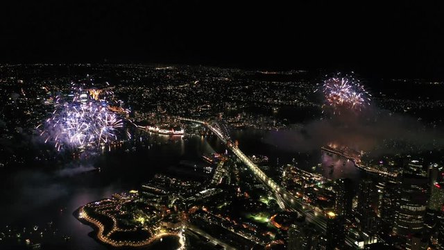 Sydney 9pm Fireworks 2018/2019 from the drone