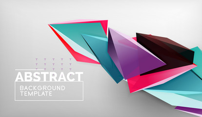 Abstract color triangles geometric background. Mosaic triangular low poly style