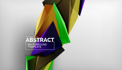 3d triangle geometric background design, modern poster template