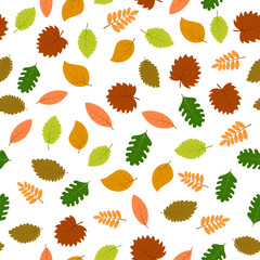 Obraz premium Seamless pattern with autumn leaves