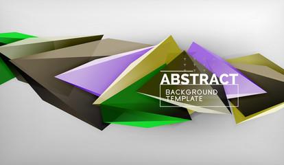 3d triangle geometric background design, modern poster template