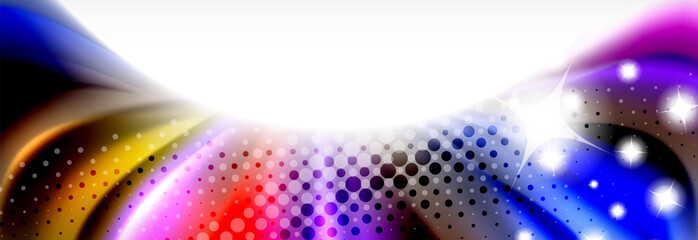 Fluid liquid colors abstract background, colorful geometric background - fluid shapes composition