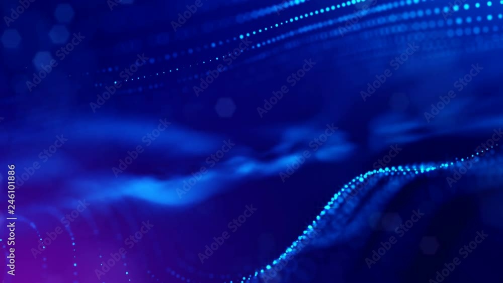 Poster 4k abstract looped backgrounds with luminous particles with depth of field. for holiday presentation