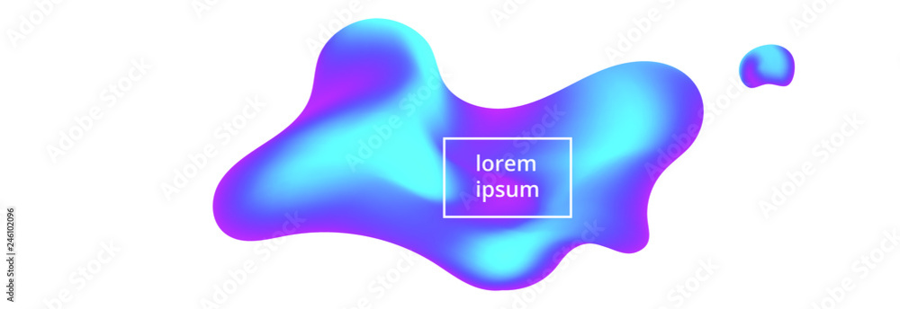 Poster modern fluid liguid neon colors gradient abstract background poster with living plastic shapes vecto