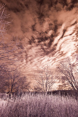 Schleierwolken über der Landschaft - Infrarot