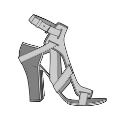 Shoes Fashion flat technical drawing vector template