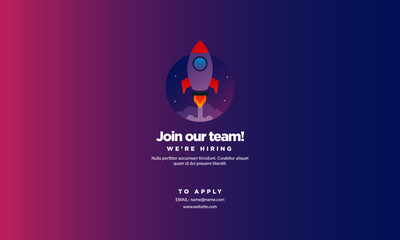 Join Our Team We Are Hiring Poster Design with Rocket Illustration