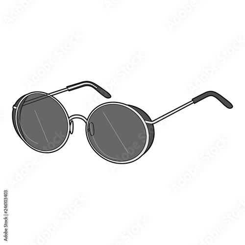 "Sunglasses Fashion flat technical drawing vector template" Stock image