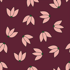 Seamless pattern with colorful flowers. Vector