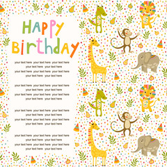 Seamless baby pattern with cute animals and toys. Illustration for kids. Children background for wallpaper, textile. Baby shower pattern or birthday greeting card. 