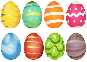 Colorful Easter Eggs Collection - Design Elements for Your Graphic Design, Vector Illustration