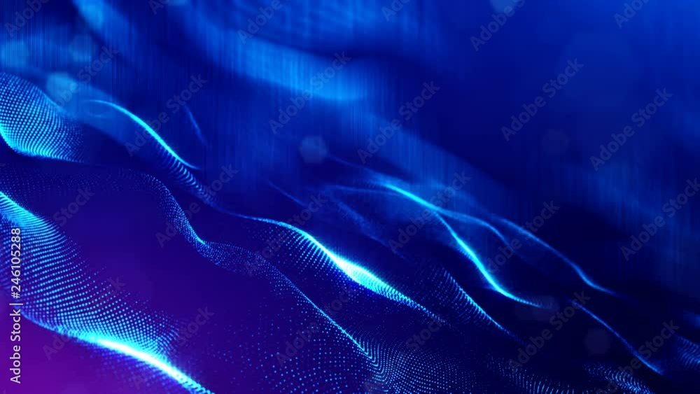 Poster 4k abstract looped backgrounds with luminous particles with depth of field. for holiday presentation