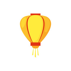 Obraz premium Colorful flat paper street Chinese lantern. Holiday decorative design element. China festive decor