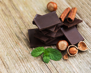 Chocolate with hazelnuts