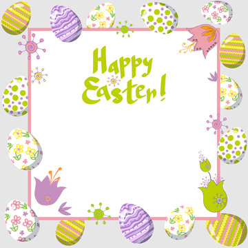Beautiful easter card with eggs.