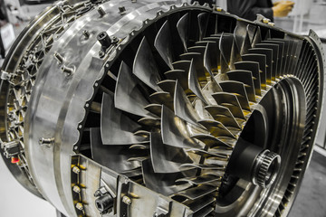 Jet Engine, Turbine blades of airplane