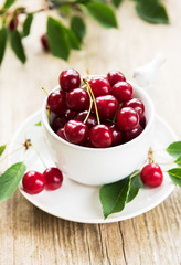 Cup with cherries
