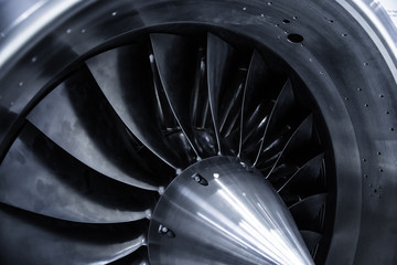 Jet Engine, Turbine blades of airplane