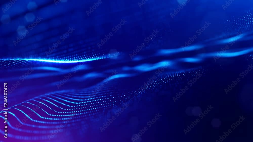 Poster 4k abstract looped backgrounds with luminous particles with depth of field. for holiday presentation