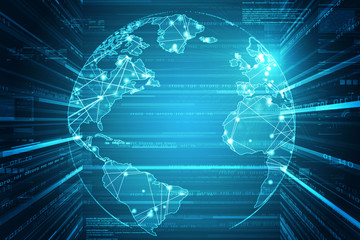 2d illustration world map abstract background