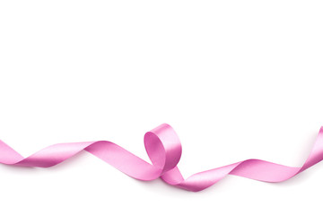 pink satin ribbon isolated on white backgroun