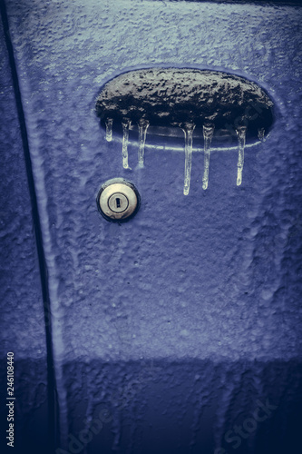 Car Frozen Door Lock Stock Photo And Royalty Free Images On