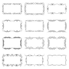 Set of twelve decorative vintage horizontal frames