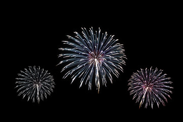 Fototapeta premium Celebration of colorful fireworks explosion