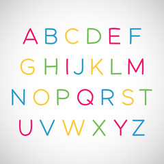 Set of Multicolored Latin Alphabet Letters