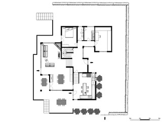 2d floor plan. Black&white floor plan.