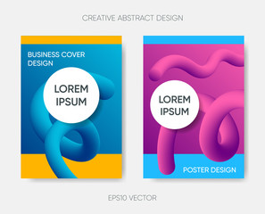 Vector abstract cover design gradient fluid liquid shapes