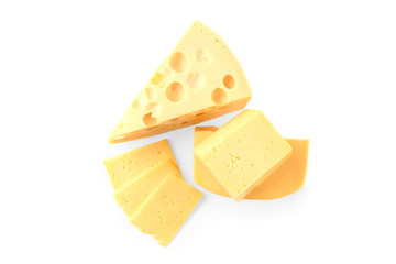 Cheese isolated on white background.