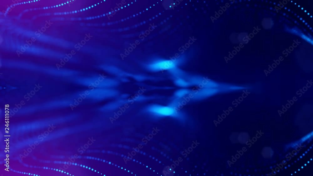 Poster 4k abstract looped backgrounds with luminous particles with depth of field. for holiday presentation