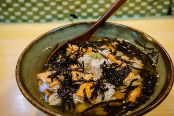 Fototapeta premium Local traditional Japanese rice with meat and other ingredients