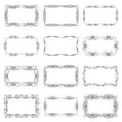 Set of twelve decorative vintage horizontal frames