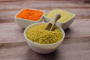 assortment of assorted cereals, cereals for a healthy diet.