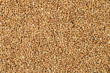 Buckwheat background, texture, the rump. Roasted buckwheat. Useful properties of buckwheat.