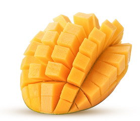 Mango exotic friut cut in half cubes