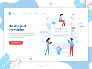 The design of the web site. Website specification web banner template. Flat vector illustration.