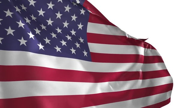 USA flag, 3D animation. 4K, ultra hi res rendering, slow motion