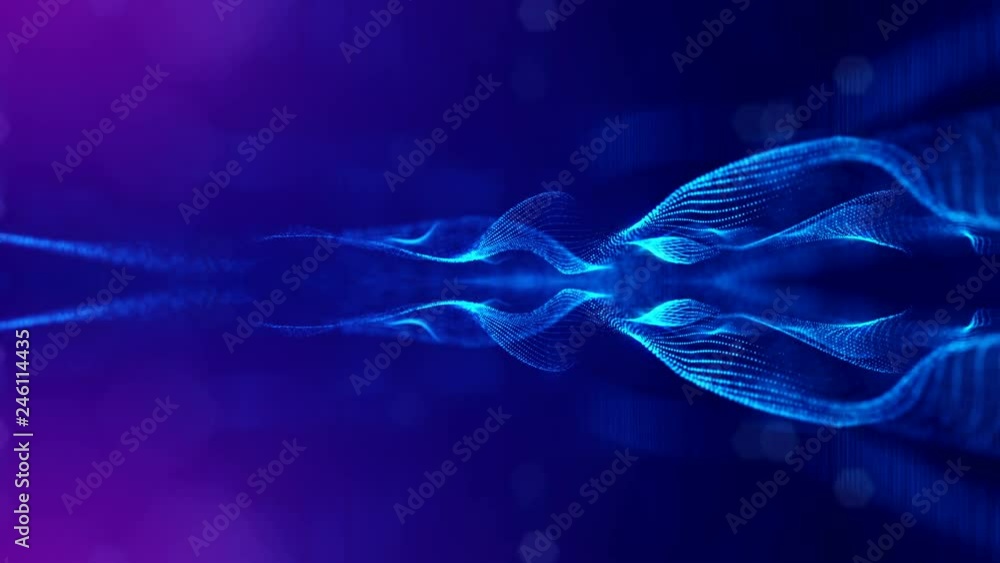 Poster 4k abstract looped backgrounds with luminous particles with depth of field. for holiday presentation