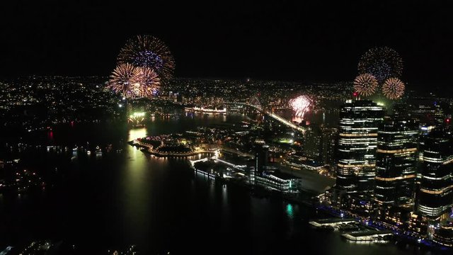 Sydney 9pm Fireworks from the drone
