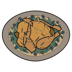 fried chicken vector illustration