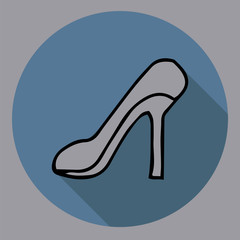 female slipper color vector icon