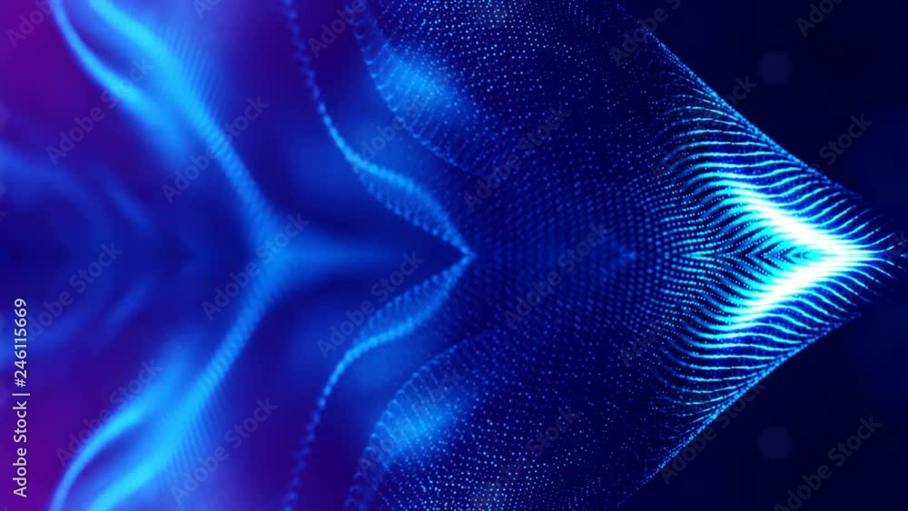 Poster 4k abstract looped backgrounds with luminous particles with depth of field. for holiday presentation