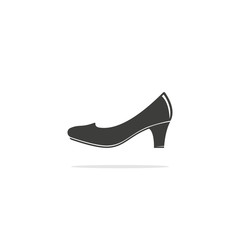 Monochrome vector illustration of a women's shoe, isolated on a white background.