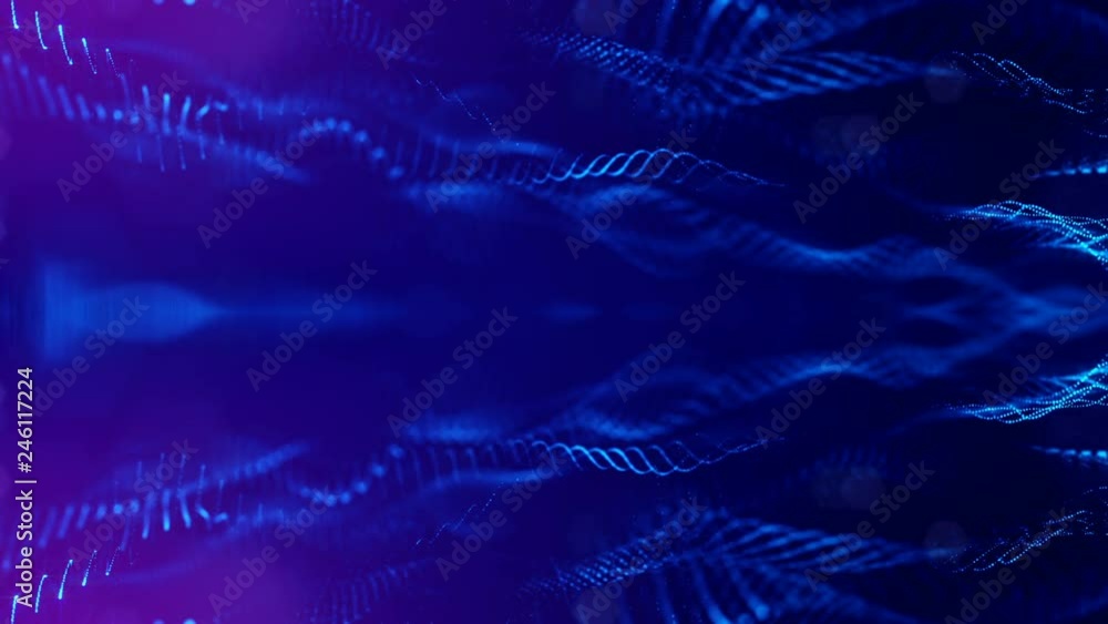 Poster 4k abstract looped backgrounds with luminous particles with depth of field. for holiday presentation